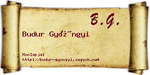 Budur Gyöngyi névjegykártya